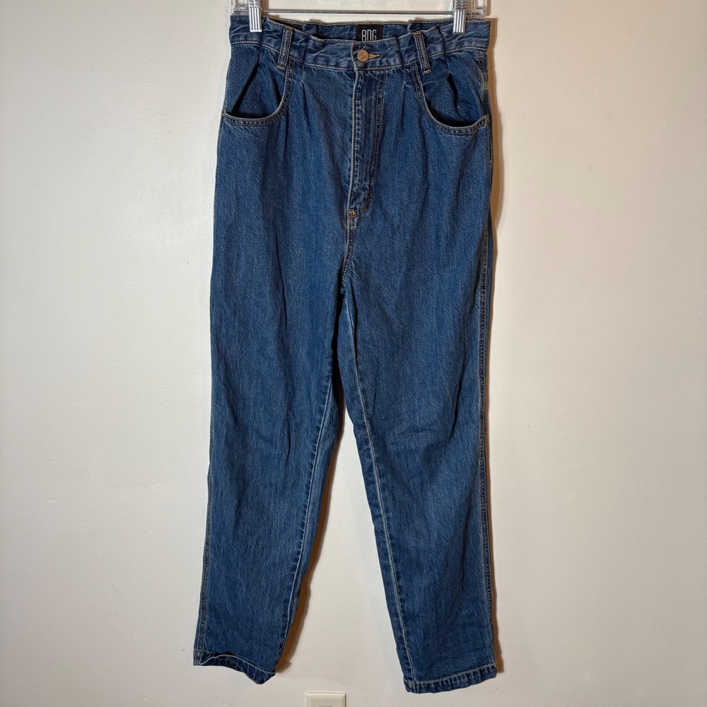 BDG Urban Outfitters High Rise Pleated Mom Jeans Womens Size 28 Blue Denim